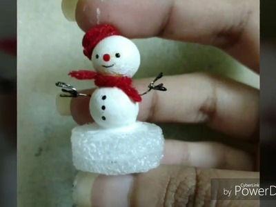 DIY easy recycle miniature Snowman Snow Globe. 