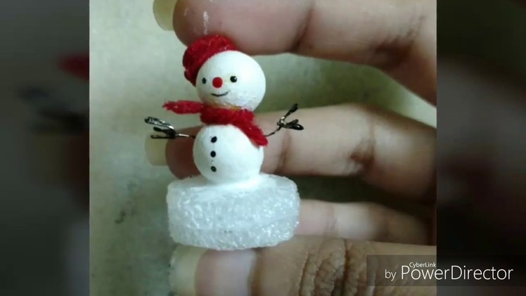 DIY easy recycle miniature Snowman Snow Globe. 