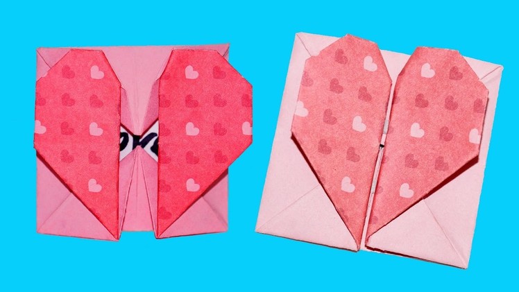 DIY paper crafts - Origami Heart Box & Envelope with Secret Message valentine's day. Julia DIY