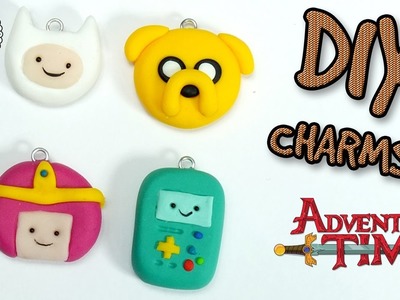 DIY Polymer clay ADVENTURE TIME charms! How to make Finn, Jake, Princess Bubblegum and BMO charms