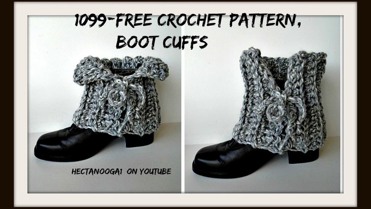 FREE CROCHET BOOT CUFF PATTERN, laced boot cuffs - #1099yt, Easy Beginner pattern