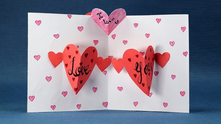 Happy Valentine's Day Card - DIY Pop Up Heart Card Step by Step