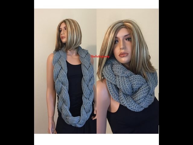 How to Crochet Braided Aphrodite Infinity Scarf Pattern #65│by ThePatterfamily