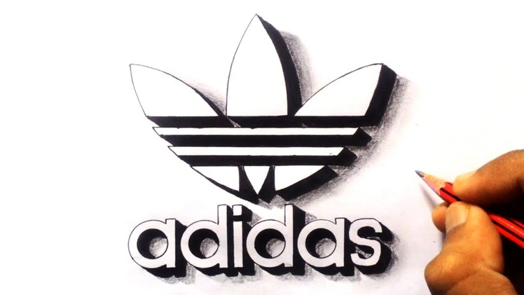 How To Draw The Adidas Logo 3D Step By Step Drawing ✔