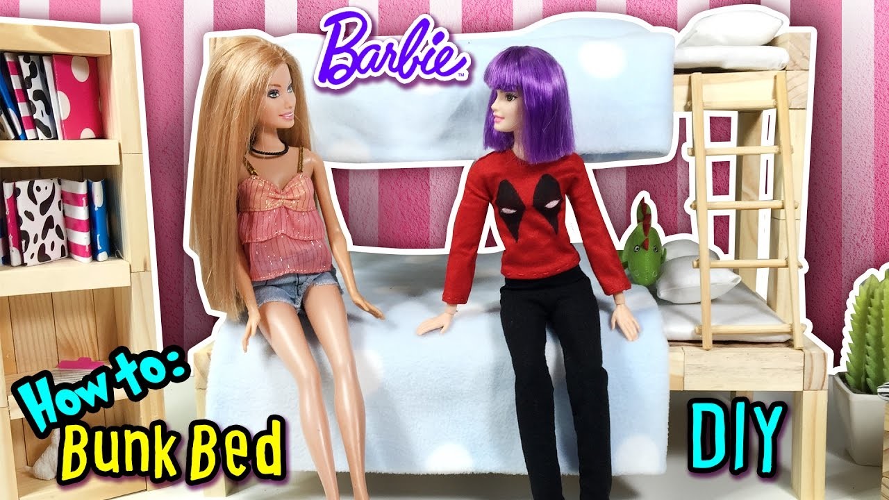 How To Make Barbie Doll Bunk Bed Diy, Barbie Doll Bunk Beds