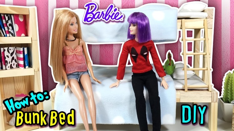 How to Make Barbie Doll Bunk Bed - DIY Dollhouse Tutorial - Making Kids Toys