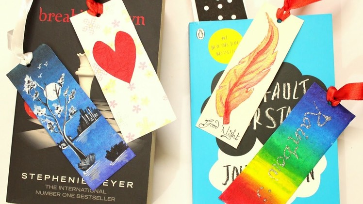 How to make bookmarks easy DIY(Heart.Sticker.Rainbow.Night.others)