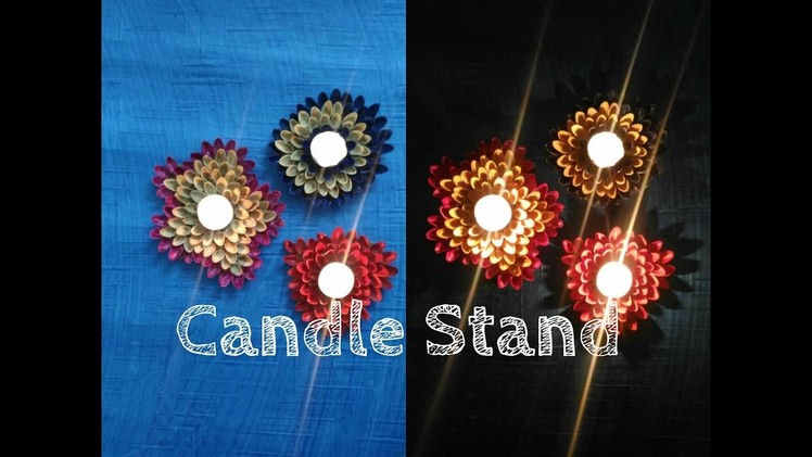 How to make candle stand using pista shells. ||Art n you-6||