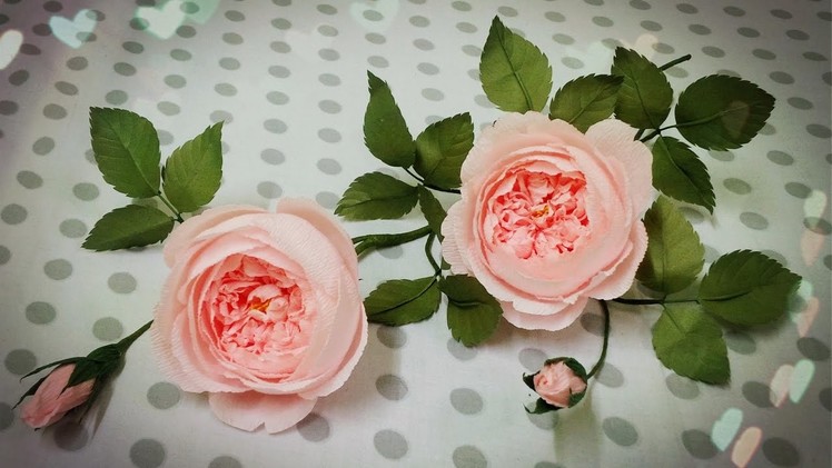 How To Make David Austin Rose From Crepe Paper - Craft Tutorial