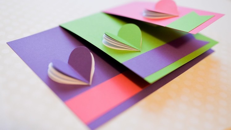 How to Make - Greeting Card Valentine's Day Hearts - Step by Step DIY | Kartka Walentynki Serca