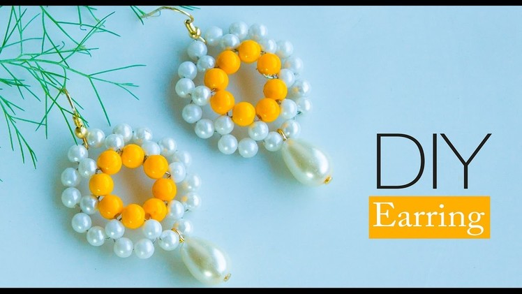 How to make pearl earring | make fast and easy earring |  DIY Pearl jewelry