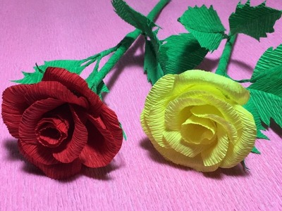 How To Make Rose crepe paper wedding flowers.DIY  Roses Flower.origami Roses Crafts tutorials