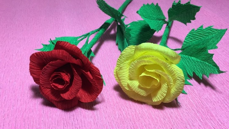 How To Make Rose crepe paper wedding flowers.DIY  Roses Flower.origami Roses Crafts tutorials