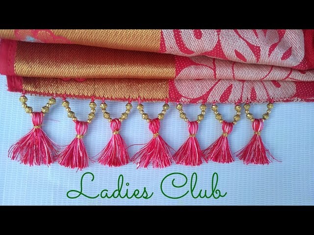 How to Make Saree Kuchu.Tassels with Beads Design - 3 I Detailed Tutorial. !!