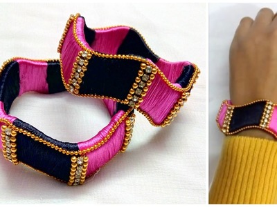 Make your own Silk thread Designer bangles at home I DIY latest silk thread bangles
