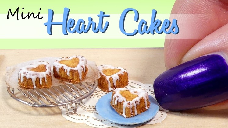 Miniature Heart Cakes & Cooling Rack. DIY Miniature Food. SugarCharmShop