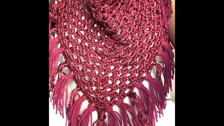 Simple Triangular granny shawl crochet - Tamil