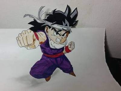 Speed Drawing - Kid Gohan Super Saiyan (3D) - Dragon Ball Z