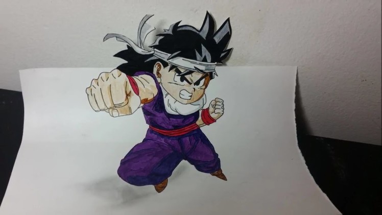 Speed Drawing - Kid Gohan Super Saiyan (3D) - Dragon Ball Z