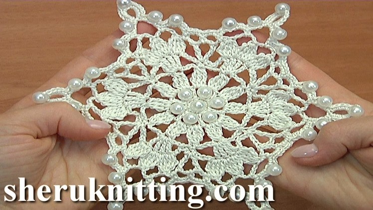 Crocheted Snowflake For Christmas Tree Tutorial 34