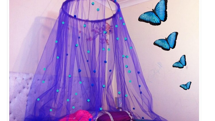 DIY Canopy in 15 minutes.Easy to make bed canopy perfect for small girls