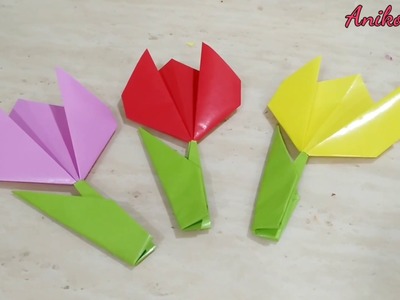 DIY Easy Paper tulips  for Mothers Day, Birthday Gift, Wedding Flowers or Valentines Day