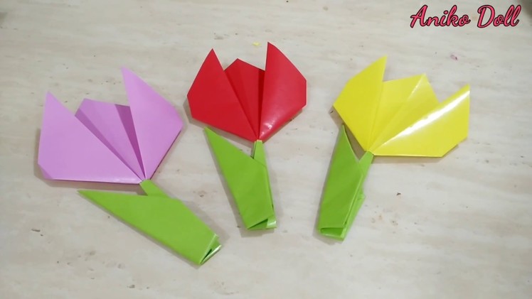 DIY Easy Paper tulips  for Mothers Day, Birthday Gift, Wedding Flowers or Valentines Day
