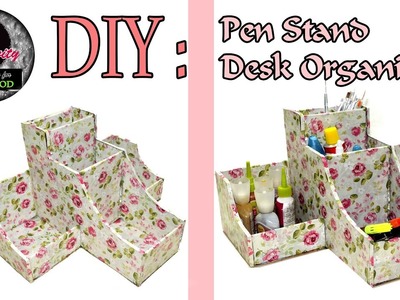 DIY : How to make Pen Stand. Desk organiser | Card Board | Art with Creativity 117