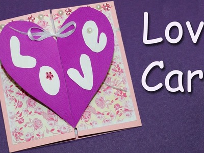 DIY Love Greeting Card. Easy Way to Make Valentine's Day Greeting Card. DIY paper craft.Julia DIY