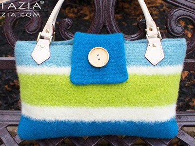 DIY Tutorial - Crochet a Felted Handbag using the Fulling Process - Felting Bolsa Bags