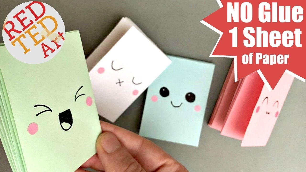 Easy Mini Notebook From ONE Sheet Of Paper NO GLUE Mini Paper Book 