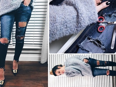 HOW TO DIY DESTROYED DENIM | Dress like an Instagram Fashion Blogger