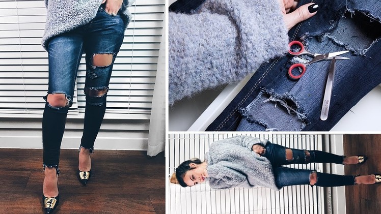 HOW TO DIY DESTROYED DENIM | Dress like an Instagram Fashion Blogger