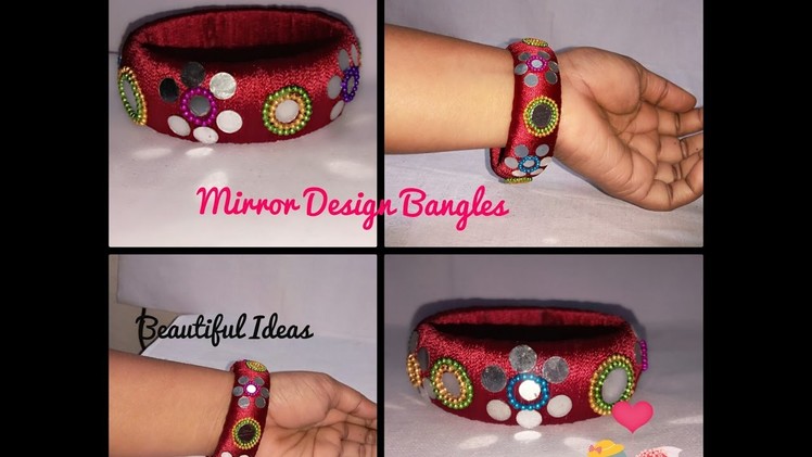 How to Make Silk Thread Mirror Design Bangle. Kada Bangle at Home