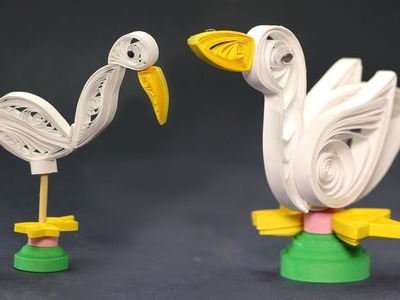 Paper Quilling Kids Crafts - Quilled Paper Duck Tutorial