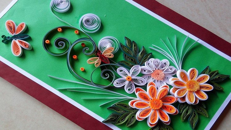 ☑️Quilling cards  ❄How to make paper Quilling Greeting Card 