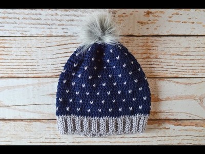 Snowfall Slouchy Hat Crochet Pattern Tutorial