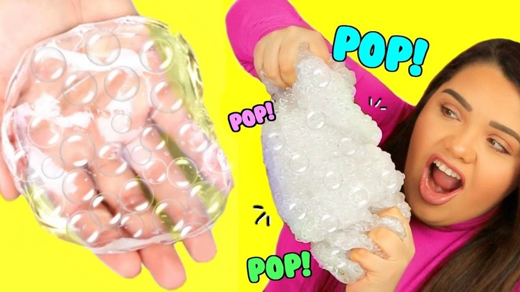 DIY Bubble Wrap Slime! Super Crunchy Popping Slime!