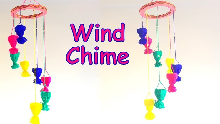 DIY -  How to make wind chime using yarn easily? Home decoration ideas.