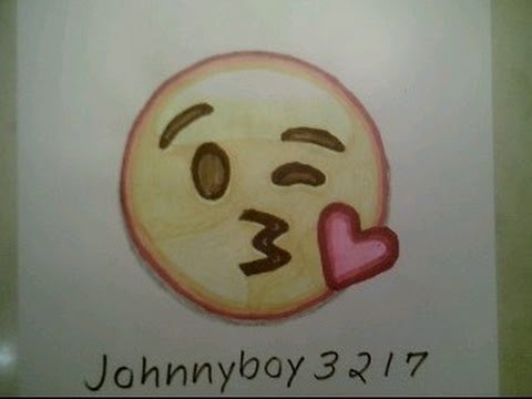 How To Draw Emoji Face Blowing A Kiss Kissing Tutorial Easy Step By Step Easy For Kids Beginners
