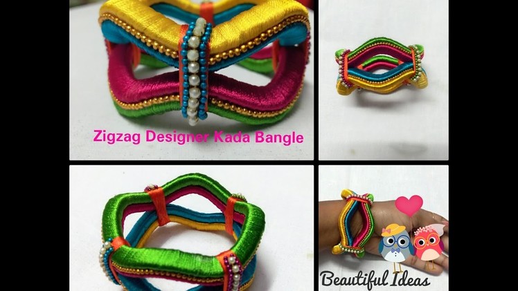 How to Make Silk Thread ZigZag Designer Kada Bangles at Home.
