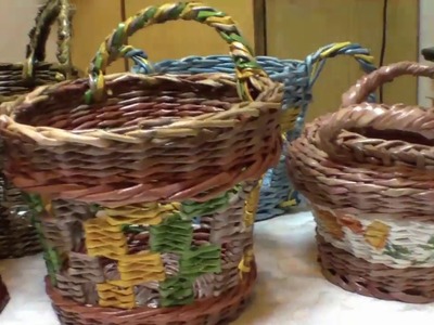 How to weave holders for a paper basket.  Part 6.1.