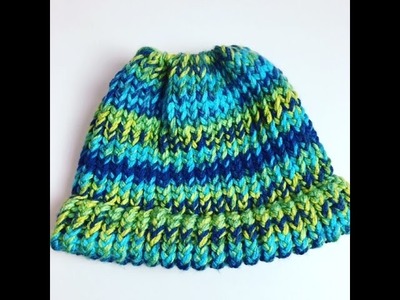 Messy Bun Hat Loom Knitting For Beginners