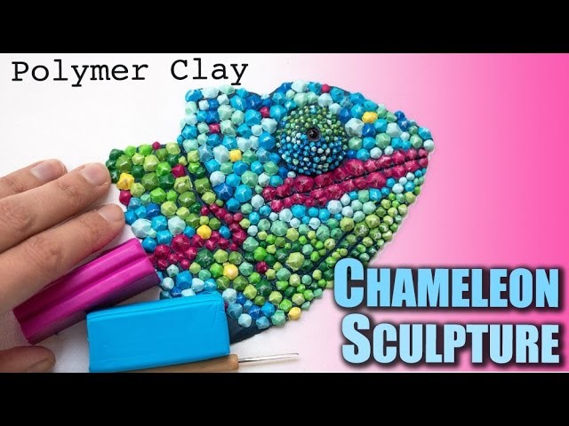Polymer Clay Chameleon Sculpture. Speed Sculpting