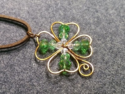 4 leaves grass - Clovers pendant - How to make wire jewelery 168