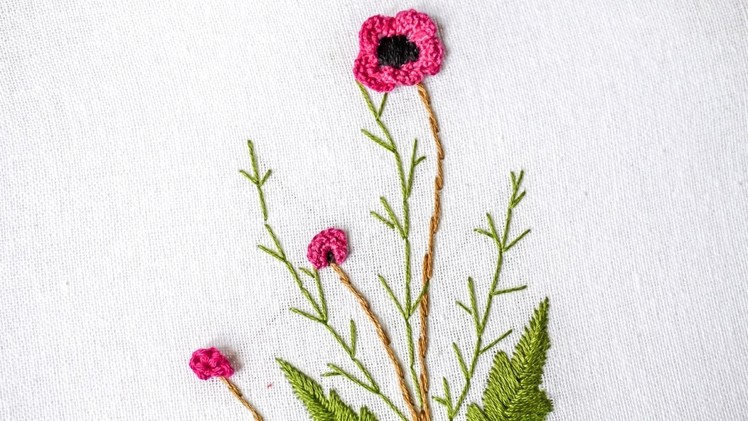 Brazilian Embroidery | Stitching Flower Design by Hand | HandiWorks #98