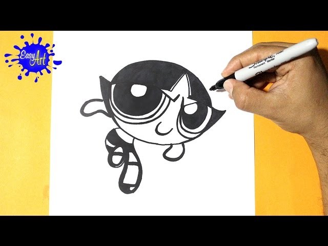 Como dibujar a Bellota - Las Chicas Superpoderosas l How to draw Buttercup - the Powerpuff Girls