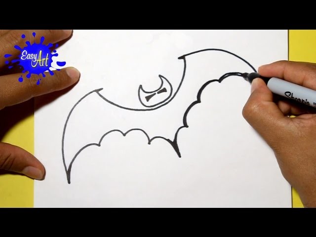 Como dibujar murcielago halloween  - how to draw a Halloween bat, halloween