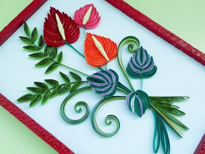 Decorate Quilling greeting cards and wall designs by using Falmingo flowers (квиллинг)