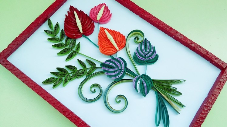 Decorate Quilling greeting cards and wall designs by using Falmingo flowers (квиллинг)